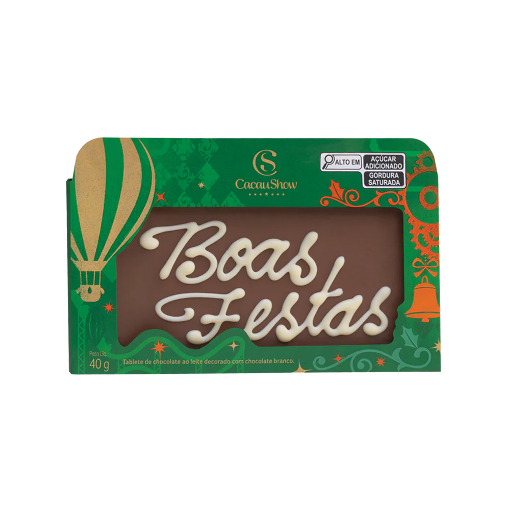 Tablete ao Leite Chocoarte Boas Festas 40g