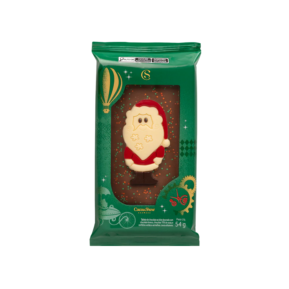 Tablete ao Leite Papai Noel de Natal 54g