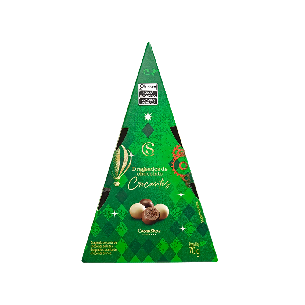 Drageados Árvore de Natal ao Leite e Branco 70g