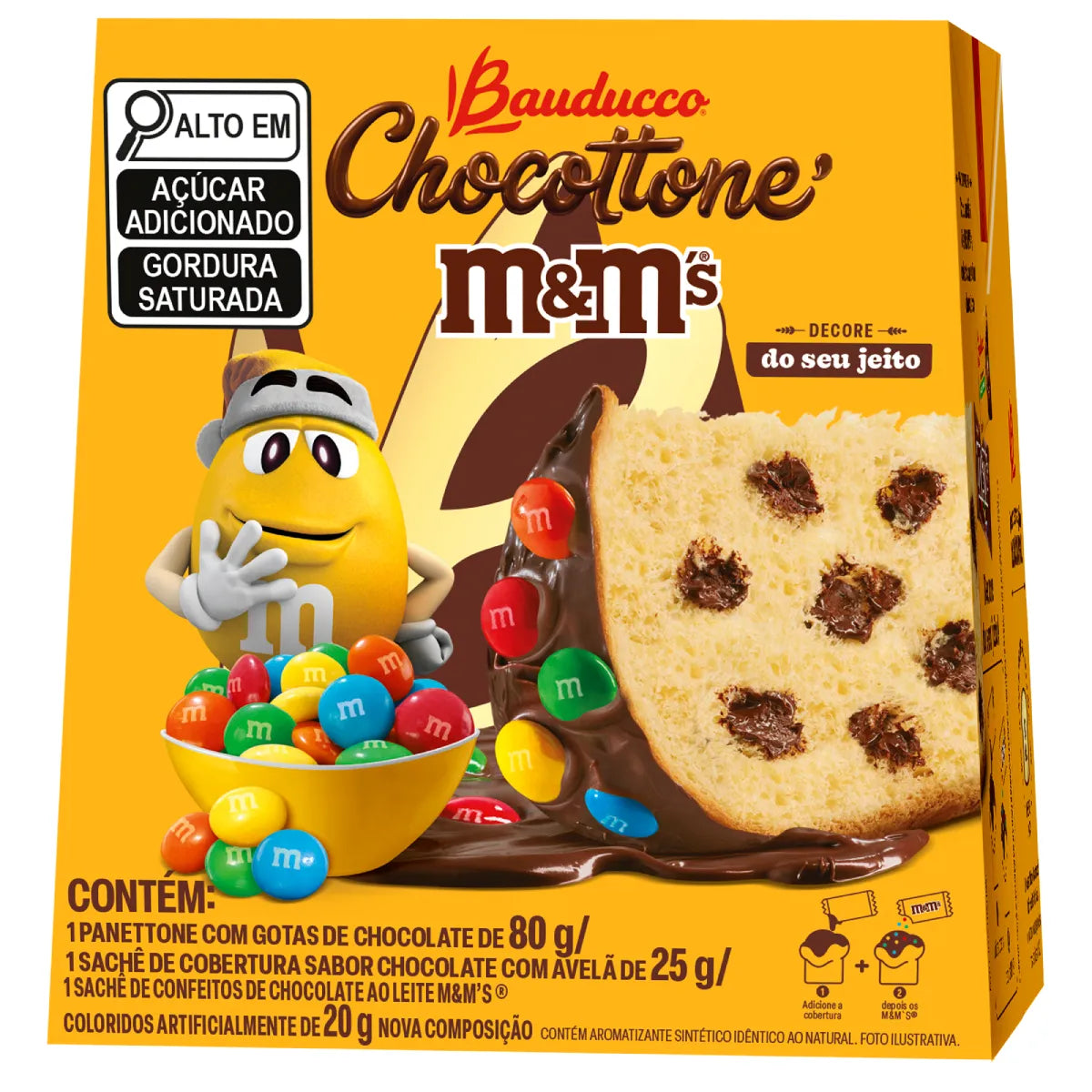 Caixa Mini Chocottone M&M's Bauducco 12un 80g