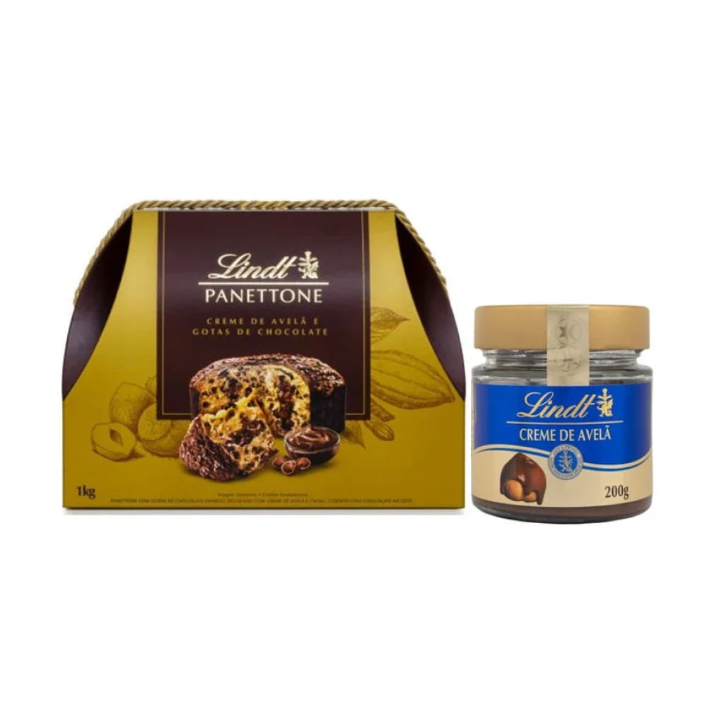 Panettone Creme de Avelã com Cobertura ao Leite 1kg + Creme de Avelã 200g
