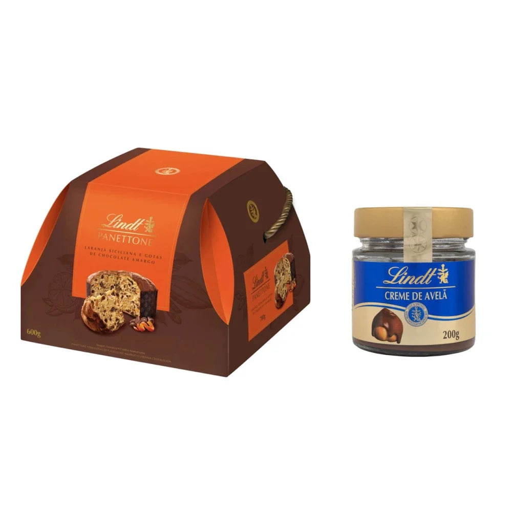 Panetone Laranja Siciliana e Gotas de Chocolate Amargo 600g + Creme de Avelã 200g