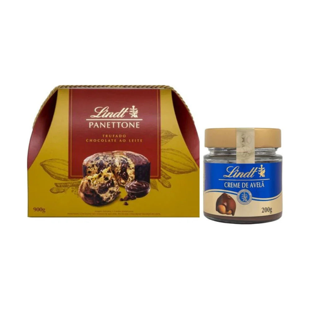 Panettone Trufado chocolate ao Leite 900g + Creme de Avelã 200g
