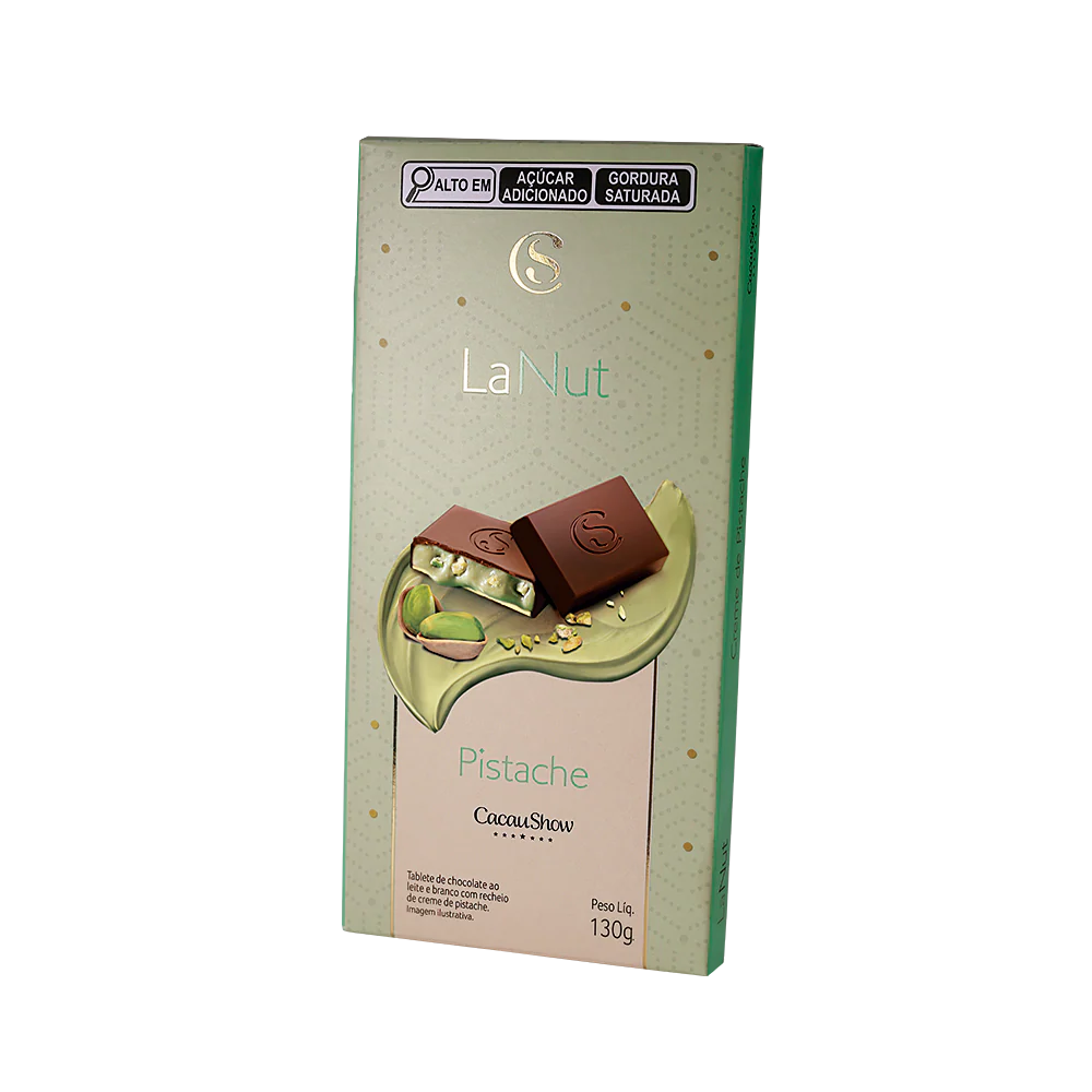 Tablete LaNut ao Leite e Branco Pistache 130g
